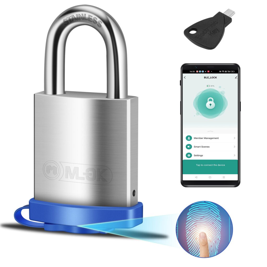 Waterproof Outdoor Fingerprint padlock with Tuya App Control